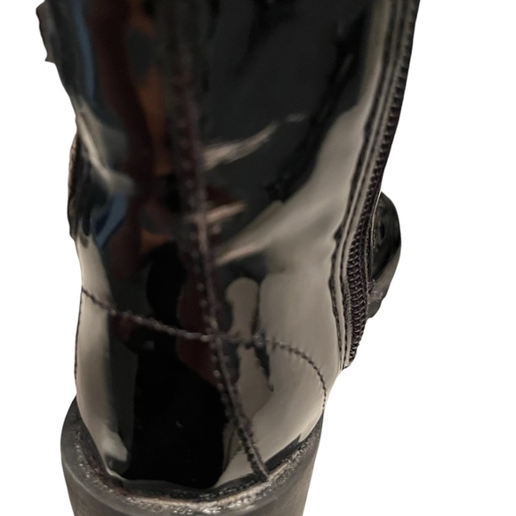 Patent Leather Patch Work Boots - Picture 8 of 9